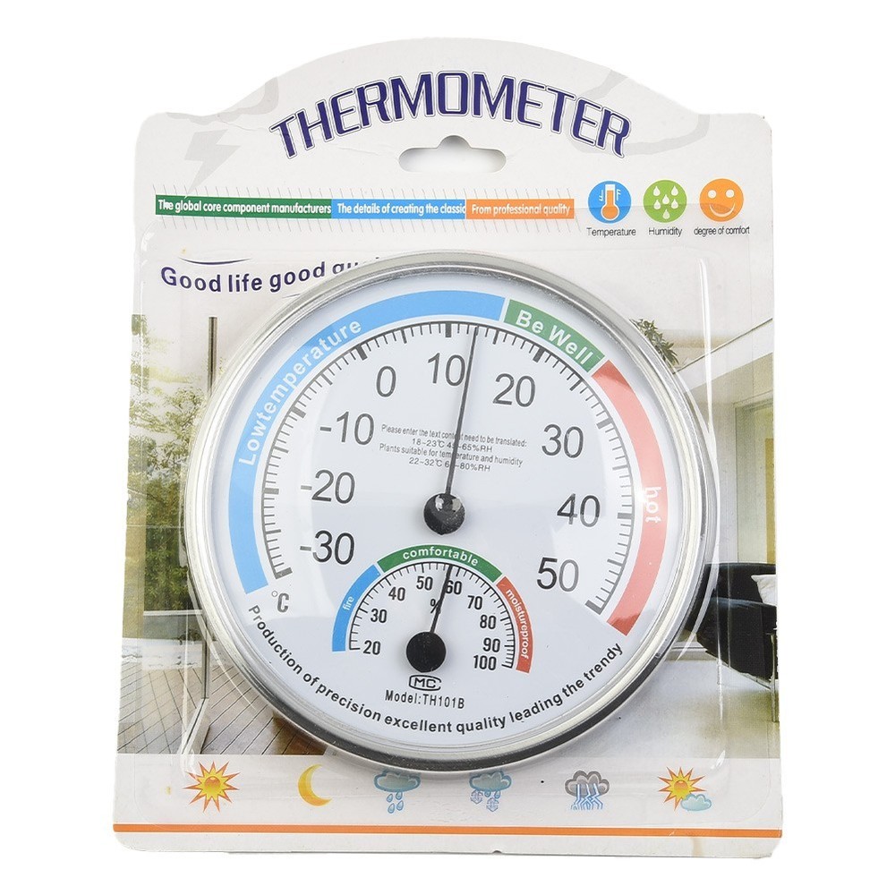 Hygrometer Thermometer ABS Range: 20-Diameter 13cm Classroom