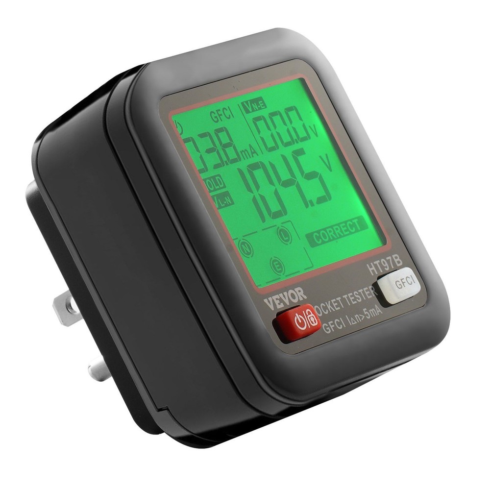 Efficient GFCI Tester with LCD for Detecting Electrical Outlet Faults