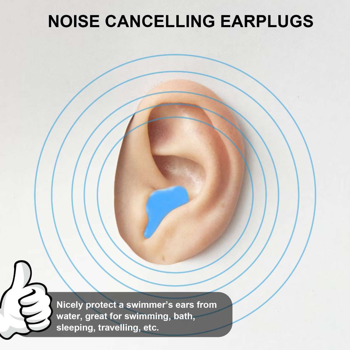 12pc Reusable Silicone Ear Plugs Noise Cancelling Earplugs Protector Study Sleep