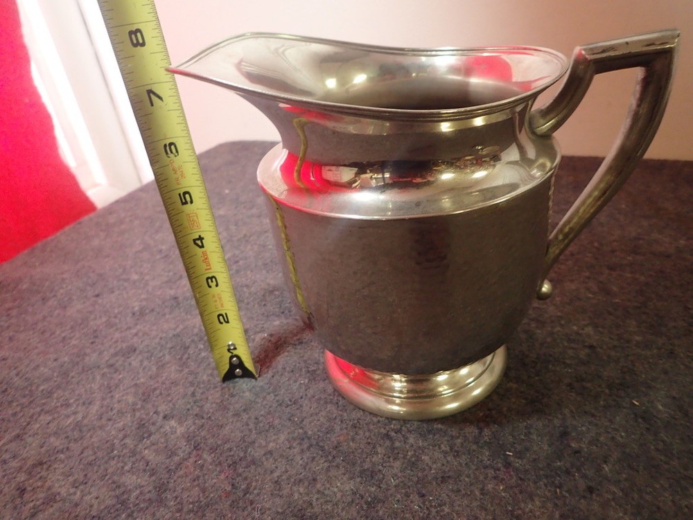 Vintage Mid Century EPNS Hammered Silver Plate Water Pitcher MM Co.