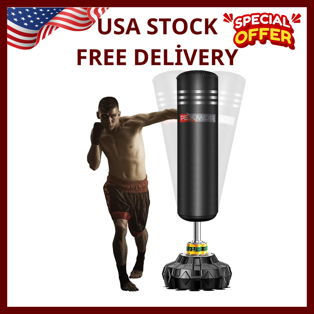 Freestanding Punching Bag Heavy Solid Boxing Bag with Suction Cup Armor Base &