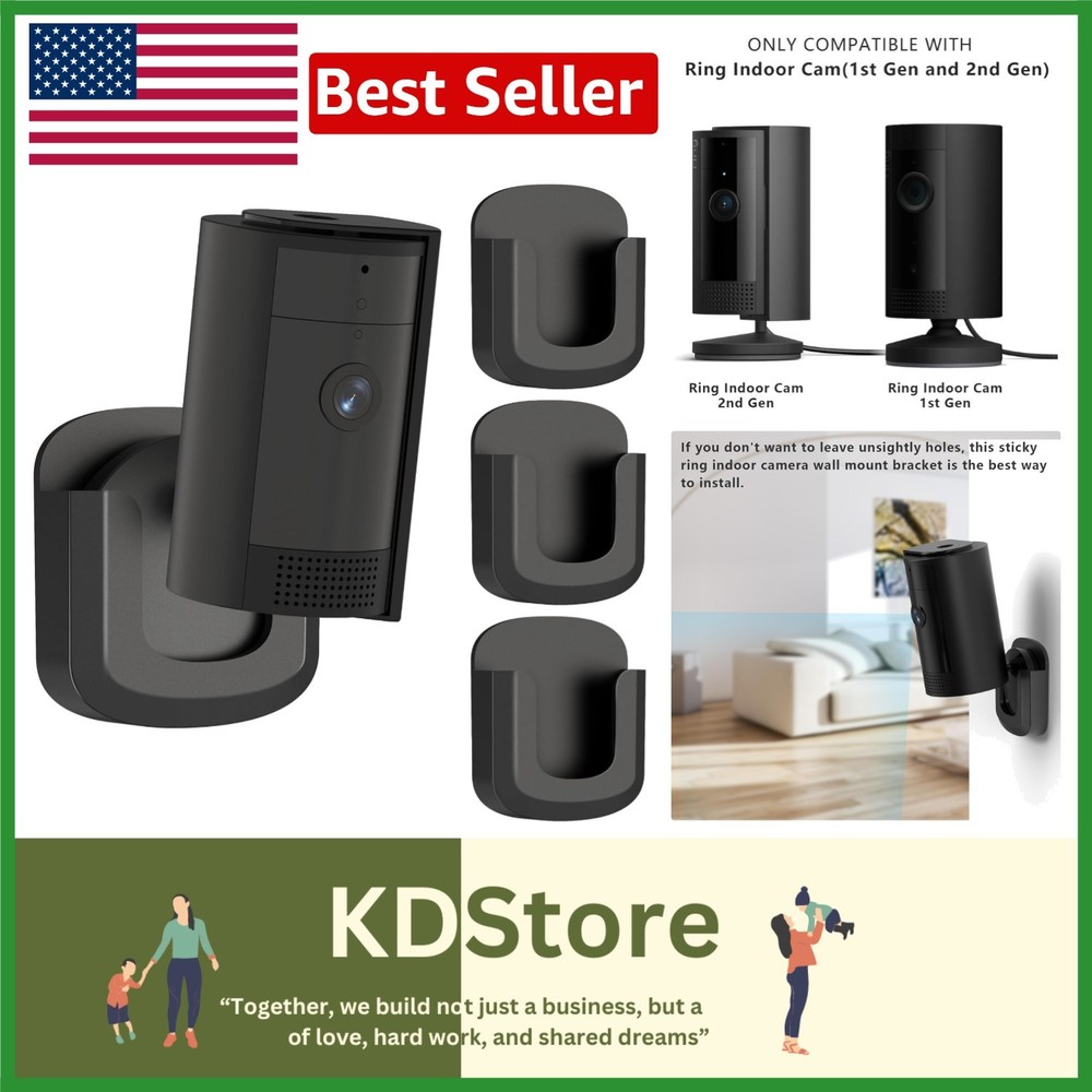 3-Pack No-Drill Wall Mount Bracket for Ring Indoor Cameras