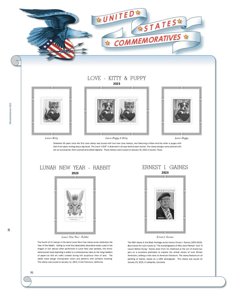 2023 U.S. Commemorative Singles COMPLETE Supplement (White Ace Alternative)