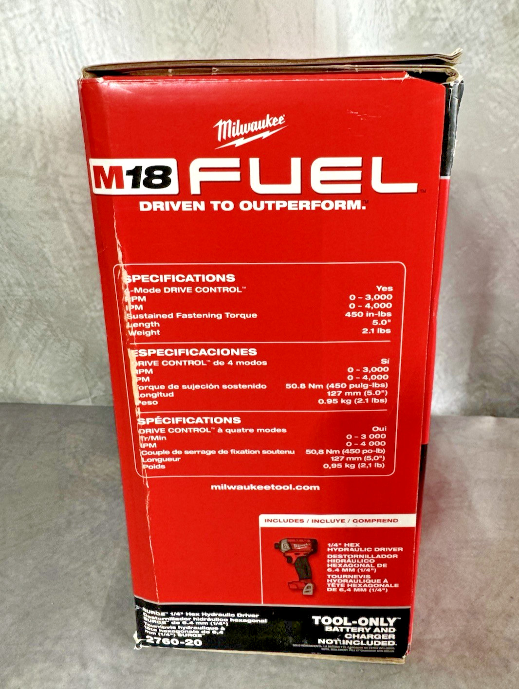 New Milwaukee M18 FUEL 2760-20 Surge 1/4" 18V Hex Hydraulic Driver (Tool Only)