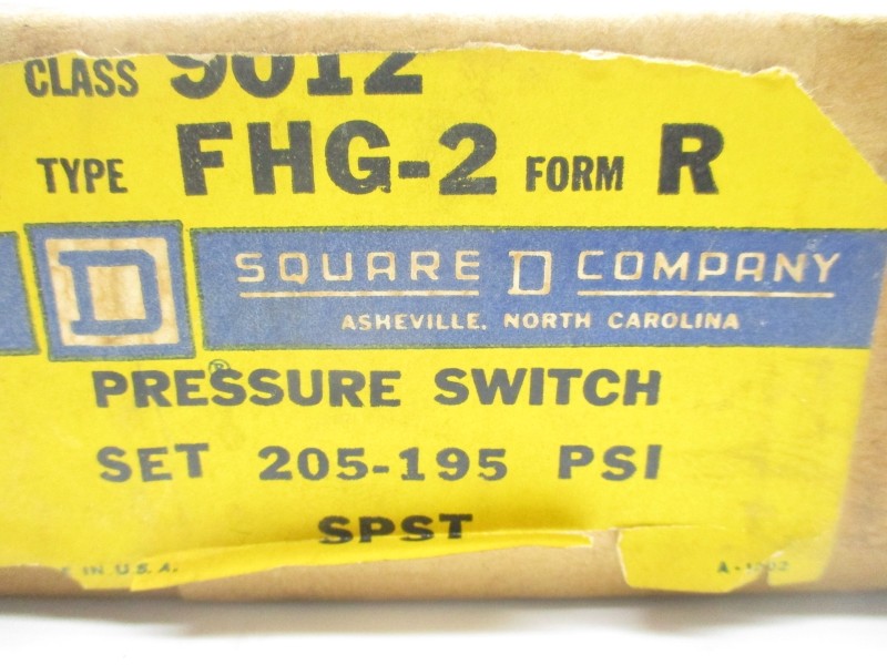 SQUARE D 9012FHG2 205-195PSI NSFS