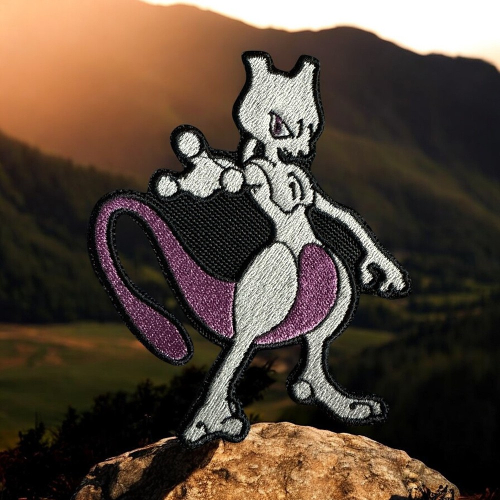 MewTwo Embroidery Patch 4.36" X 3.57"