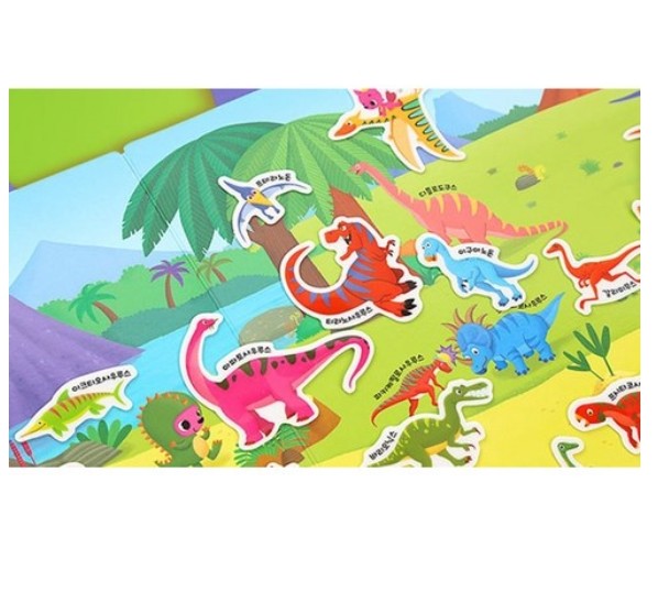 Pinkfong Dinosaur Sticker Bag Reusable Repeatable Attach & Detach 31pcs Korea