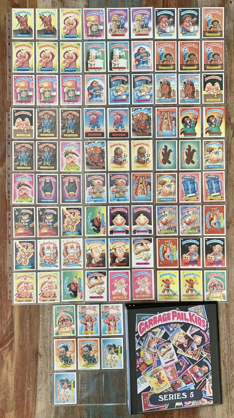 1986 GARBAGE PAIL KIDS OS5 ORIGINAL SERIES 5 COMPLETE 88 CARD VARIATIONS SET.