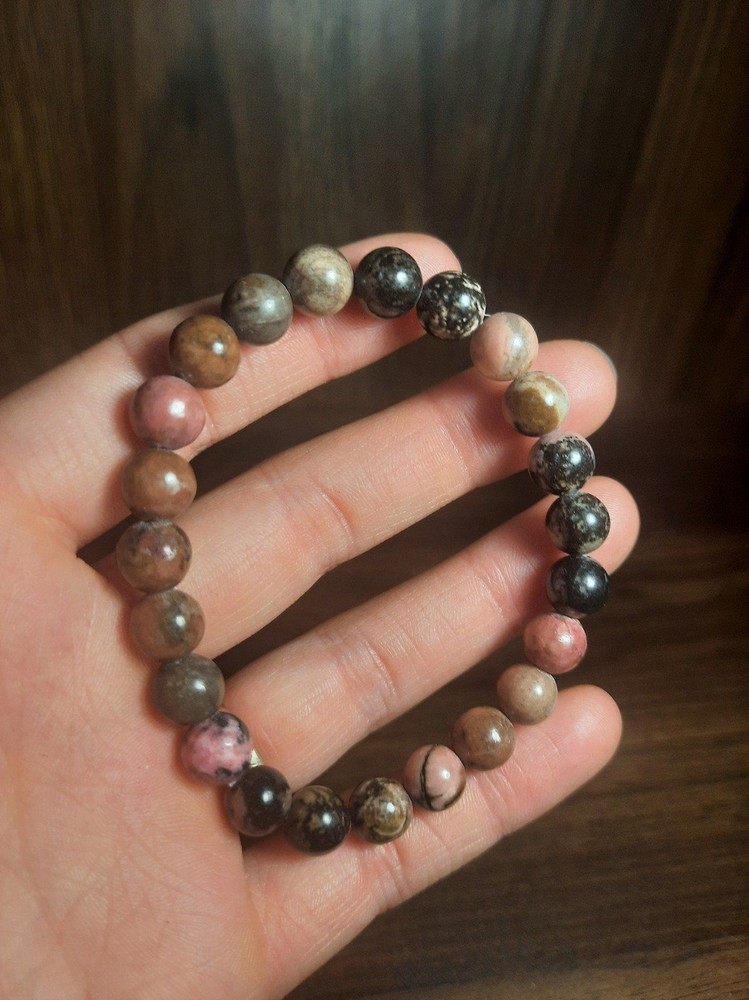 Rhodonite stone beaded bracelet