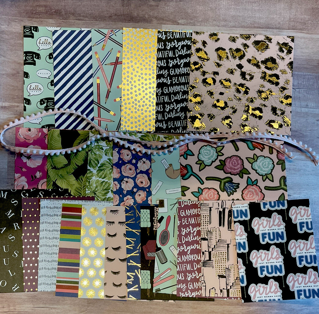 34 pieces Oh ELLE Hobby Lobby 6x6” Scrapbooking Card Kit 4x5.1/2” Fronts Matts