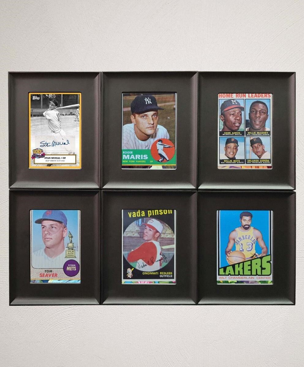 1 Pack 6 BCW Wall Mountable Interlocking Trading Card Display Frames Black New