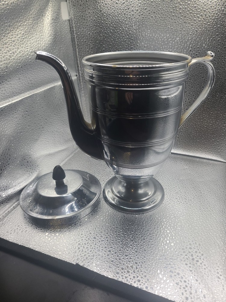 Chromium/brass Coffee/Tea Serving Pot