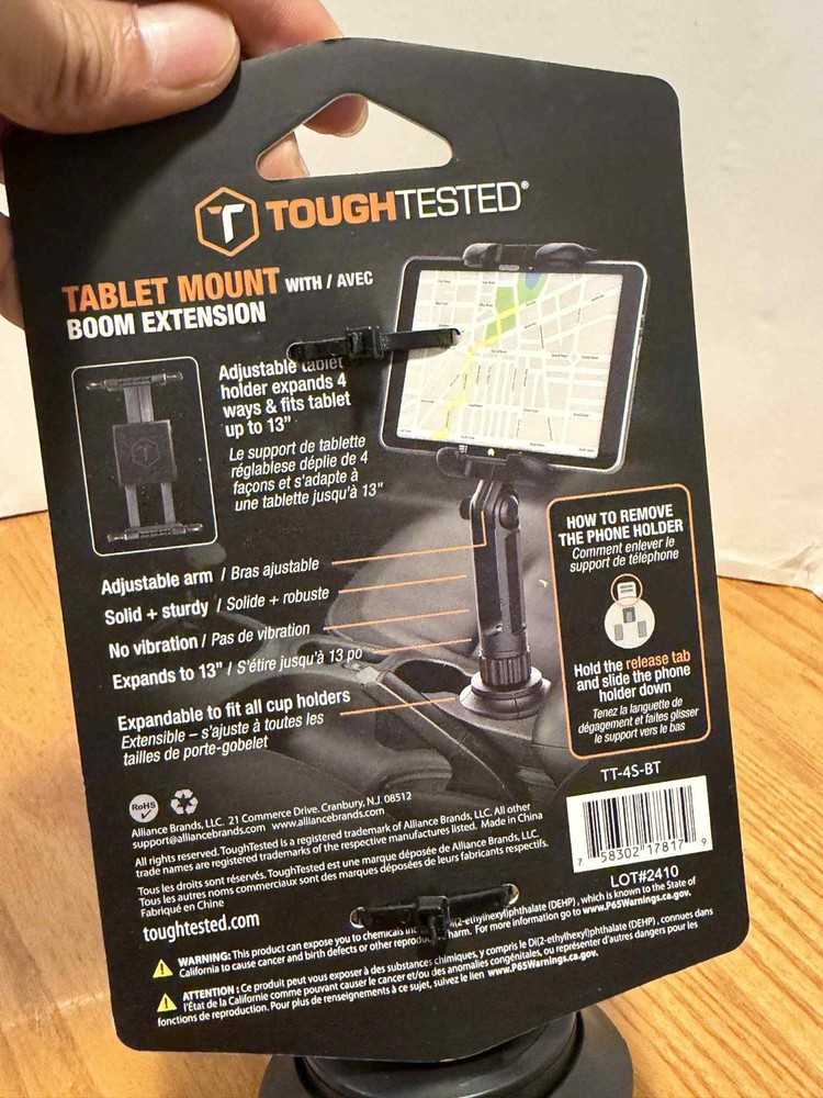Toughtested Tablet Mount With/Avec Boom Extension