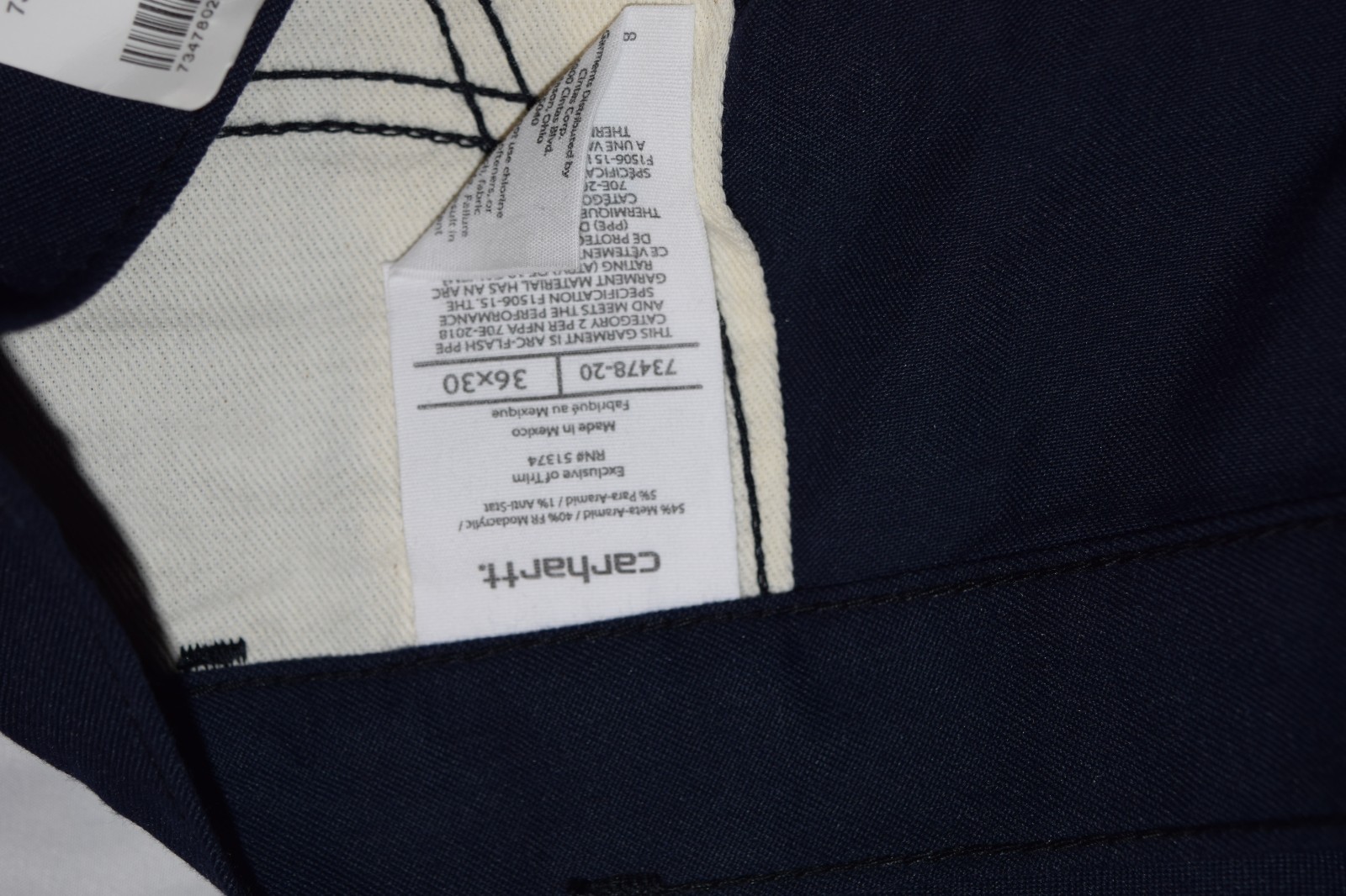 CARHARTT FR FLAME RESISTANT CAT 2 NAVY DUNGAREE WORK PANTS 73478-20, 38, 40