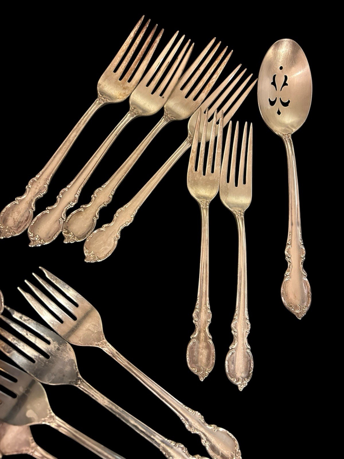 32 Pcs Set 1847 Rogers Bros Reflection Silverware Forks Spoons Knives Floral