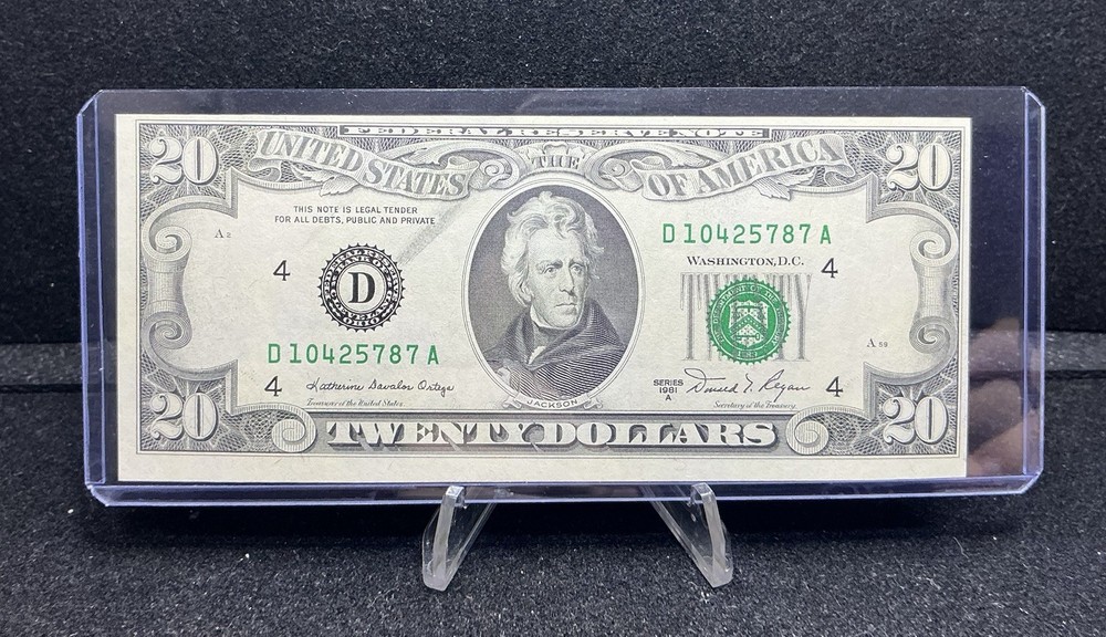 1981 20$ BILL INK SMEAR ERROR Choice Uncirculated Z260