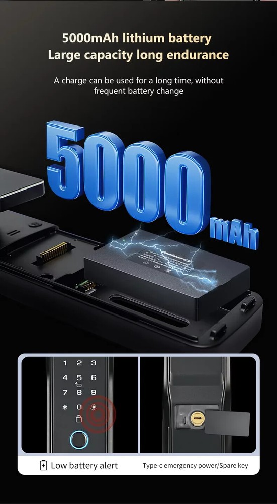 Smart Door Lock 3D Face Recognition Camera FingerPrint Palmar vein Security Lock