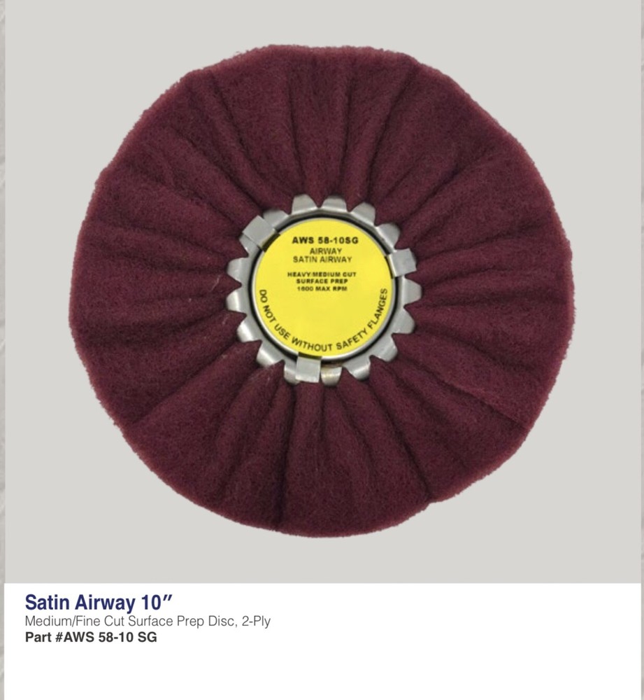 Zephyr Satin Airway Wheel 10'' Heavy/Medium Cut Surface Prep