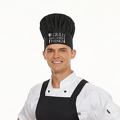AGMdesign Funny Chef Hat, I Grill and I Know Things, Adjustable Kitchen