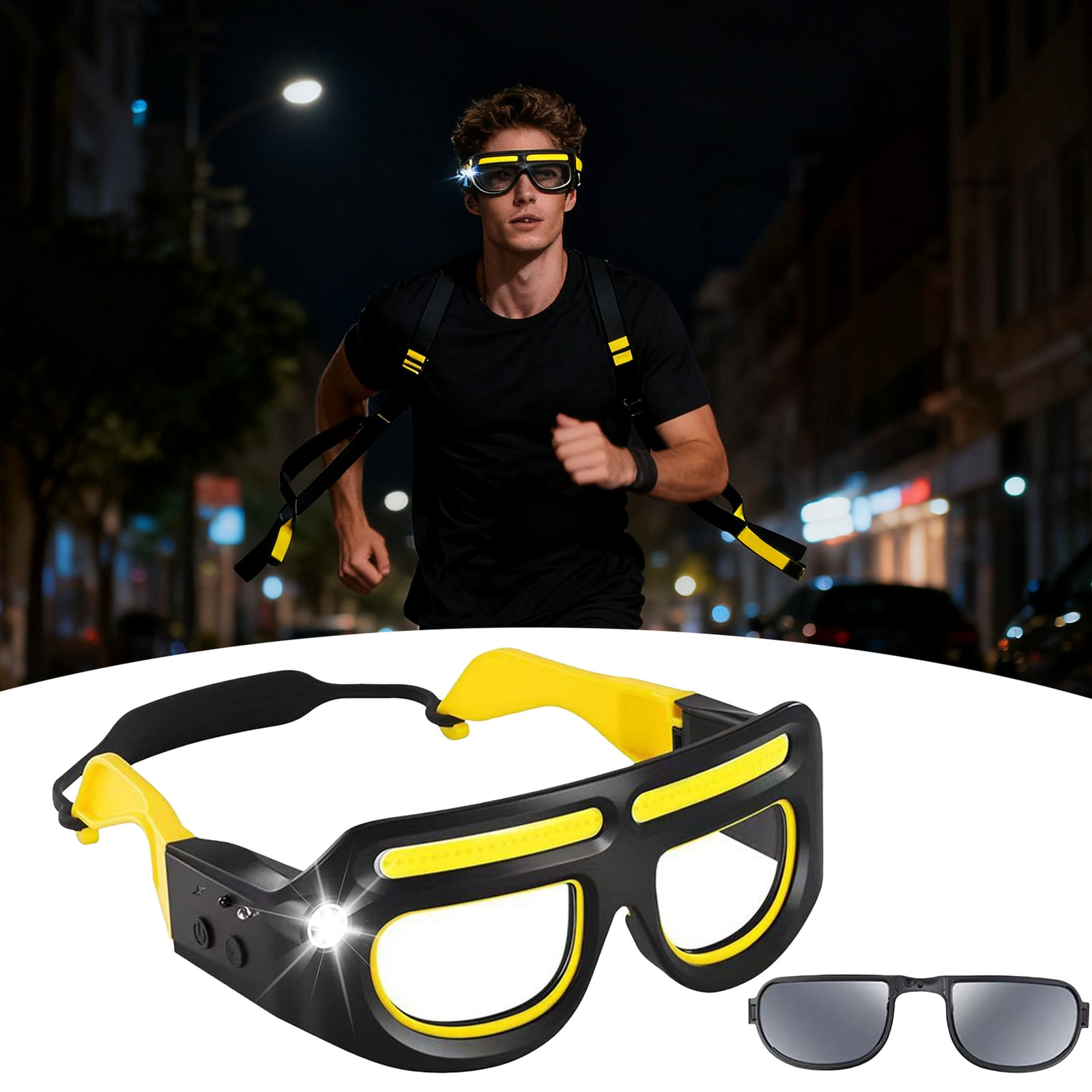 5 Modes LED Glasses Headlights Safety Eyeglass Lamp Work Lights Cycling Recharge