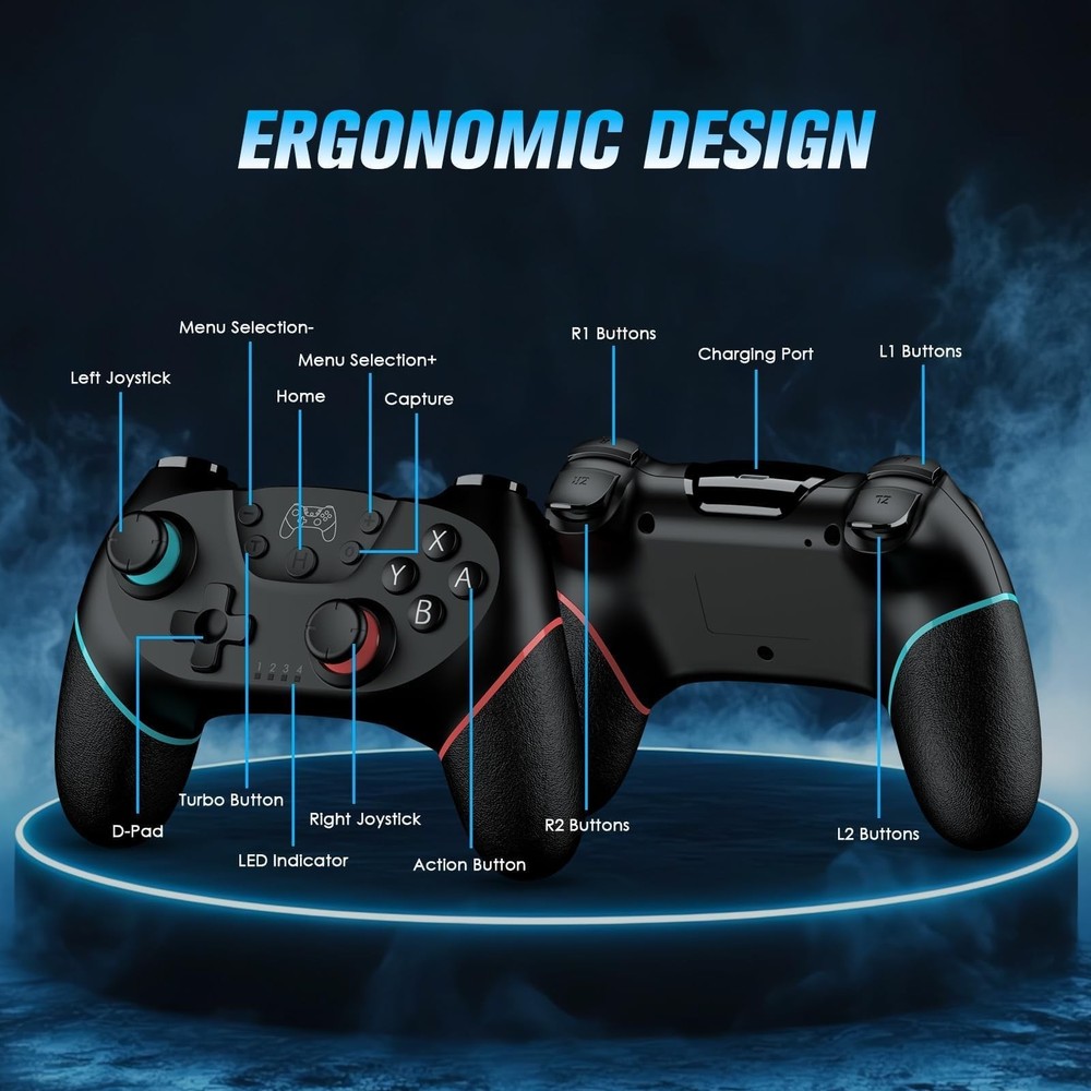 VidPPluing 2 Pack Switch Controllers with Charging Dock, Wireless Switch 2 Co...