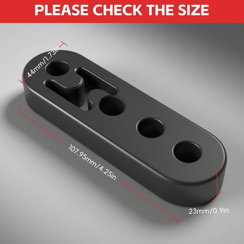 2x Universal Car-Rubber Exhaust Tail Pipe Mount Bracket Hanger 4 Hole Adjustable