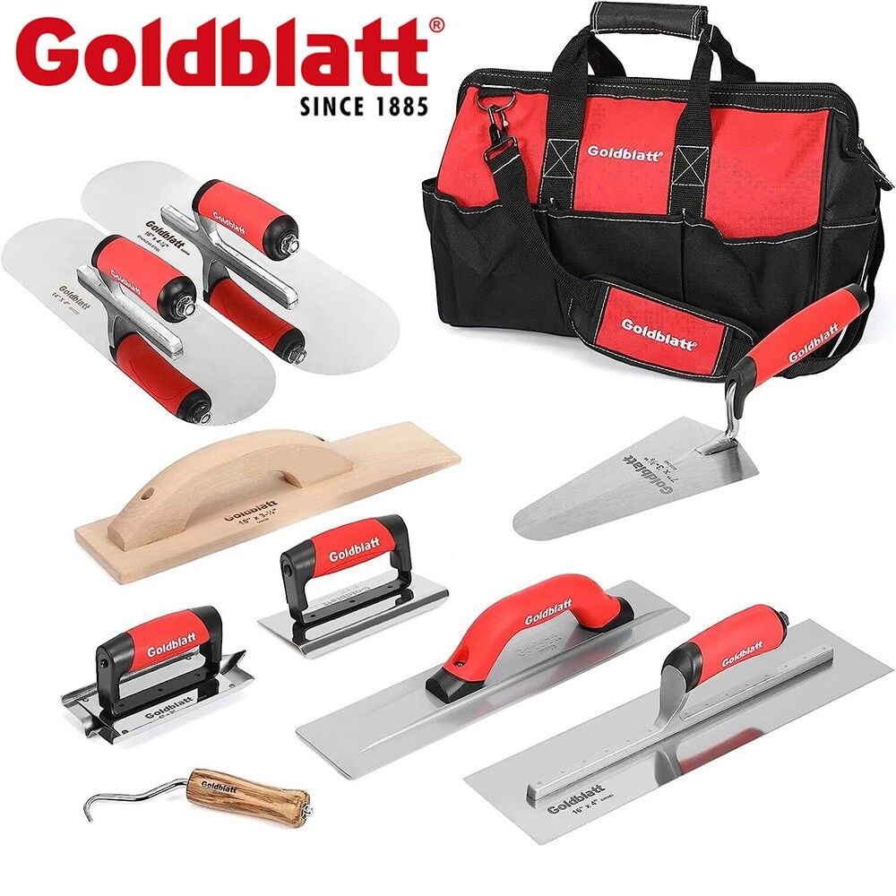 Goldblatt 8 Piece Masonry Hand Tool Set & 2 Pieces Stainless Steel Trowel Set