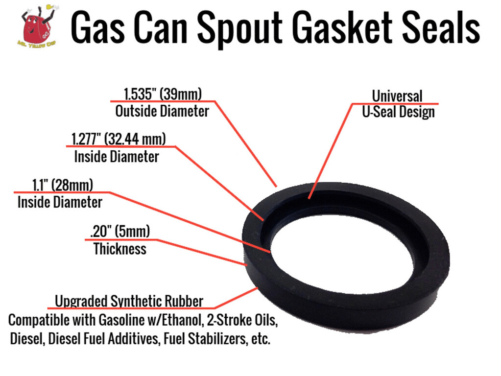 6 New Rubber Gaskets Gas Can Spout Gott Rubbermaid Blitz Wedco Scepter Eagle