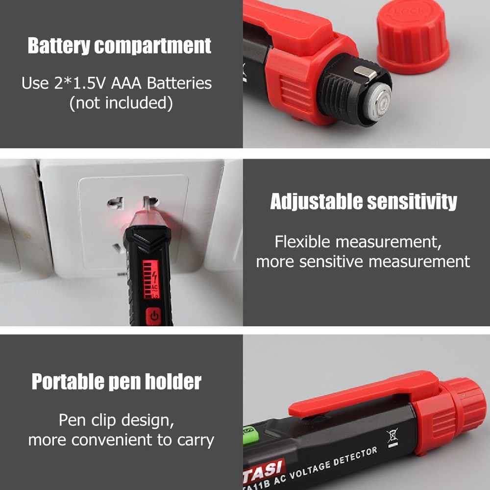 Voltage Electrical Tester Detector Test Pen Non-Contact Sensor 12V-1000V