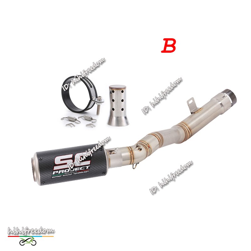 For Kawasaki Ninja ZX10R 2021-2025 Exhaust Link Pipe Slip-on 51mm Carbon Muffler