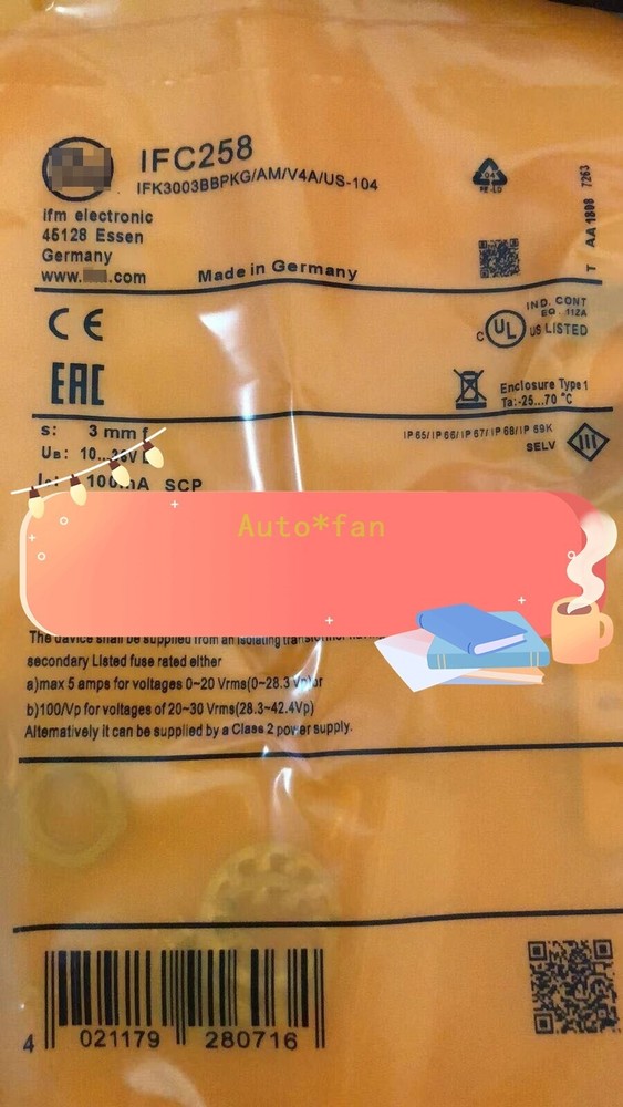 For compatible IFC258 Proximity Switch Sensor