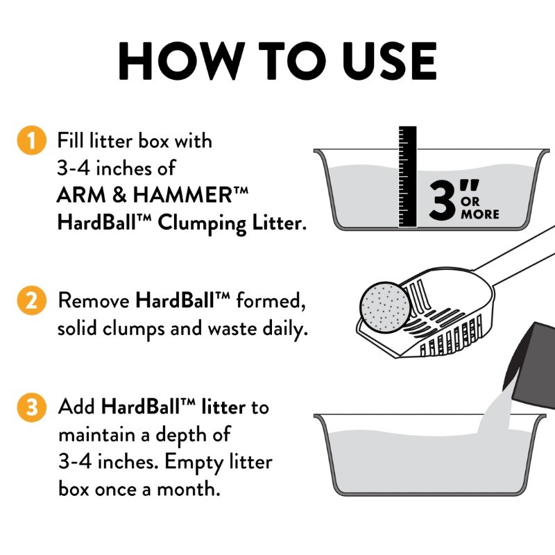 ARM & HAMMER Hardball Lightweight Cat Litter, Multi-Cat Clumping Litter
