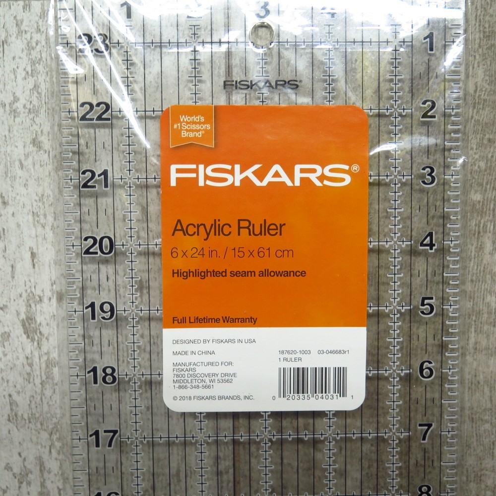Fiskars Acrylic Ruler 6" x 24" NEW