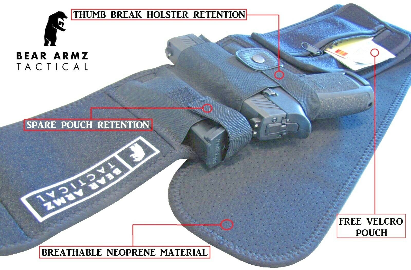 Belly Band Holster for Concealed Carry Fits Glock Sig S&W 9m IWB/OWB 2500+ SOLD