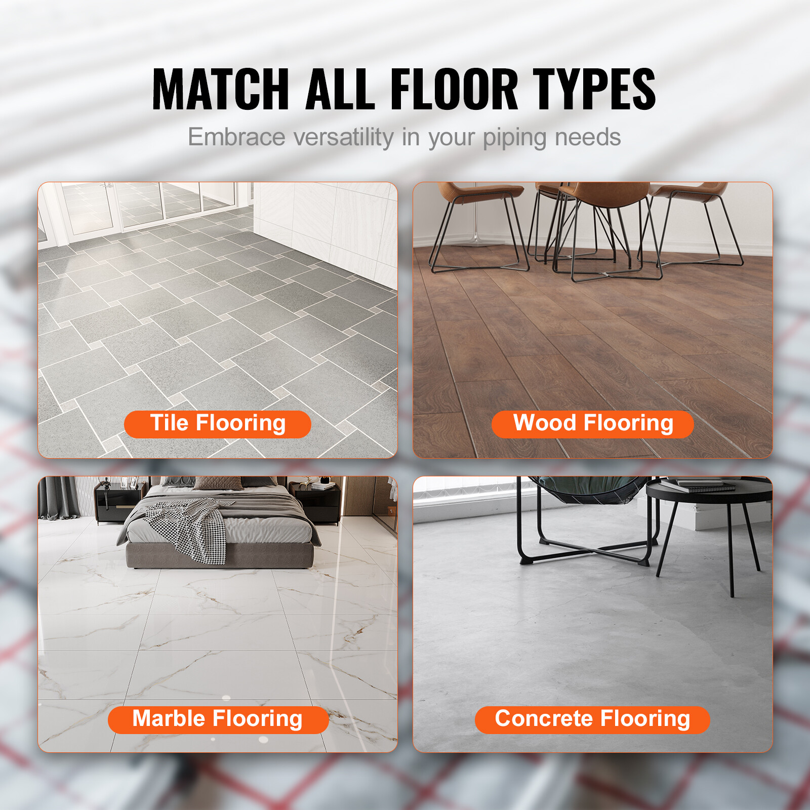 VEVOR 1/2"-656ft PEX-AL-PEX Tubing Oxygen Barrier 200M Pipe for Heating Plumbing