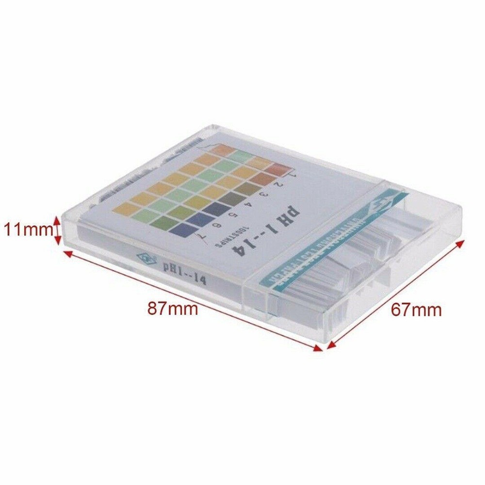 100pcs PH Test Strips Test Paper 1-14 PH Range Indicator Strips 87*67*11mm Pack