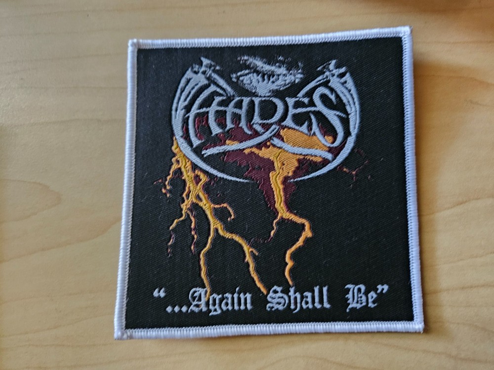 HADES... AGAIN SHALL BE, SEW ON WHITE BORDER WOVEN PATCH