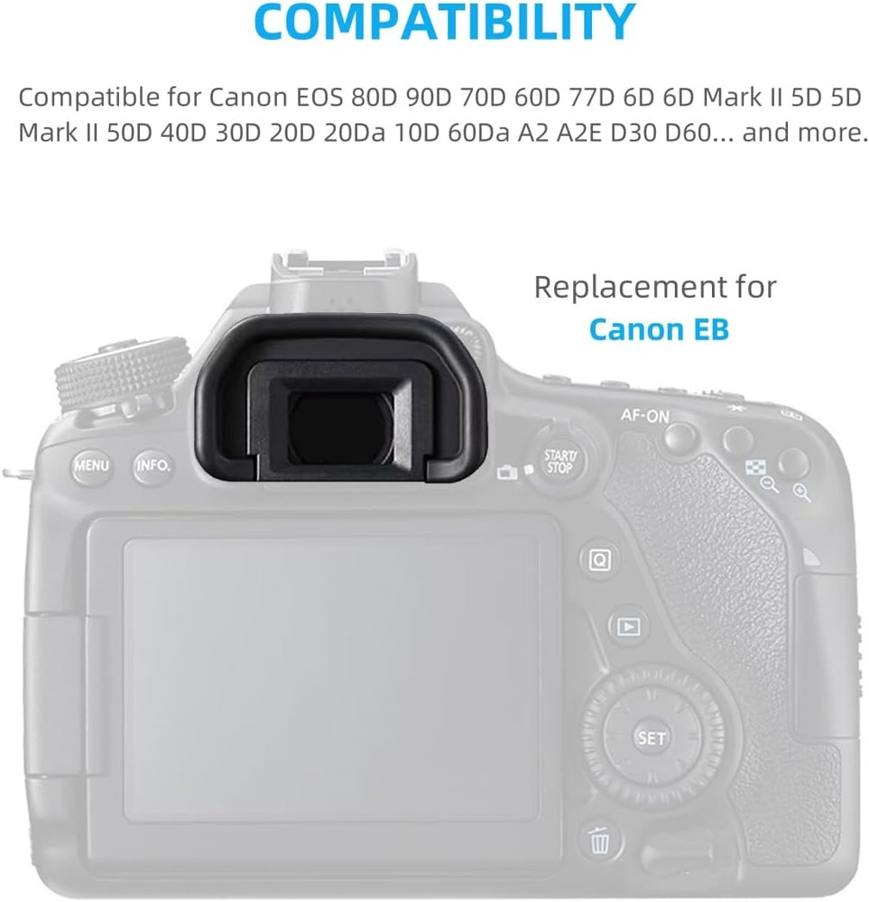 2 Pack Camera Eyecup Viewfinder Protector Eyepiece Compatible for Canon EOS 80D