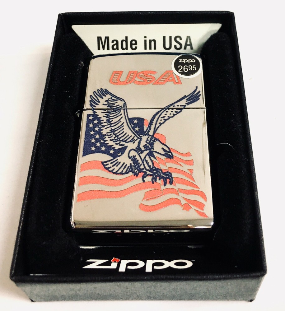 Zippo Lighter 250 USA Eagle Flag Laser Lettering Pattern Windproof Zippo