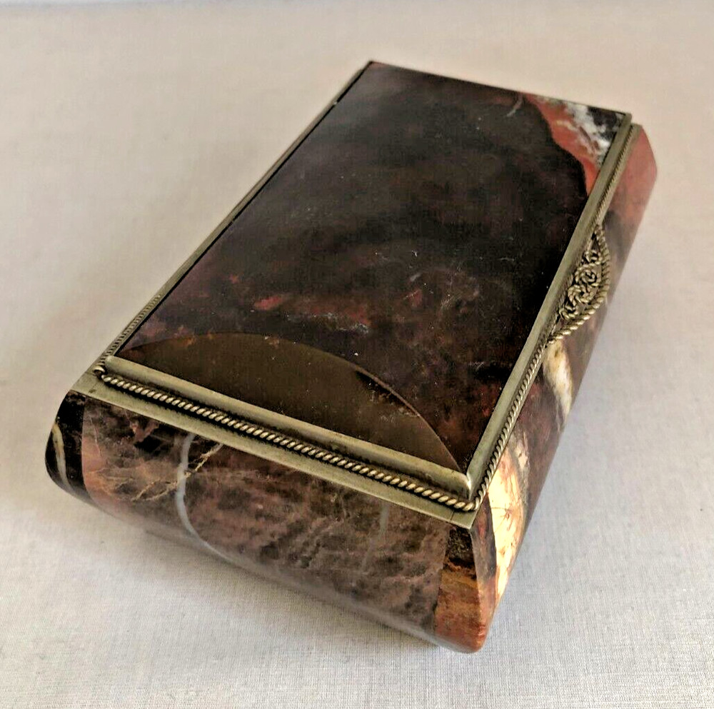 Vintage Russian Hinged Jasper Stone Box
