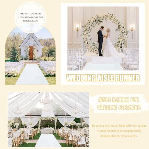 White Aisle Runner Aisle Runner for Wedding Velvet Aisle Carpet 2FTx15FT Wedd...