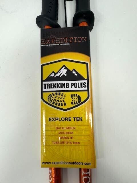 * EXPEDITION * TREKKING POLES " ORANGE/BLACK " ' EXPLORE TREK '