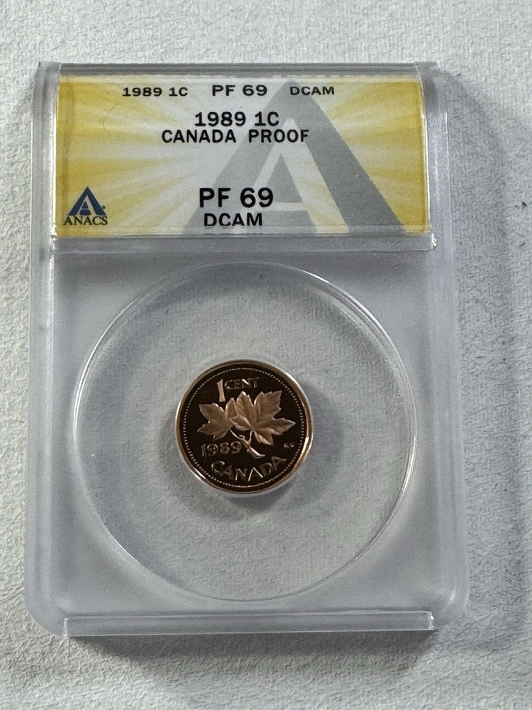 1989 Canada 1 Cent Proof Graded PR 69 DCAM by ANACS