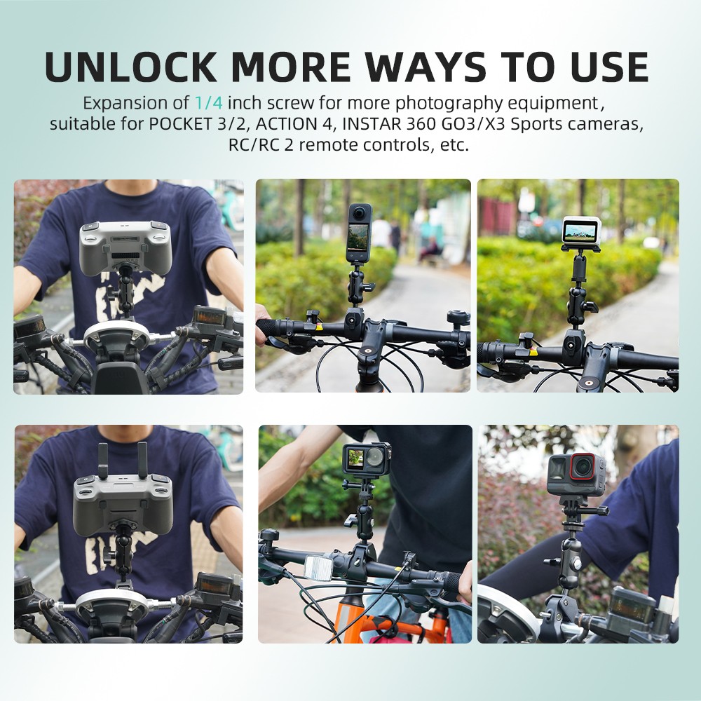 1/4 Expansion Adapter Bracket Riding Mount For DJI RC/RC 2 Remote Controller