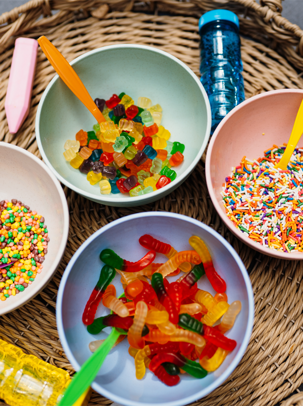 Mini Assorted Gummi Worms- 20 lbs.