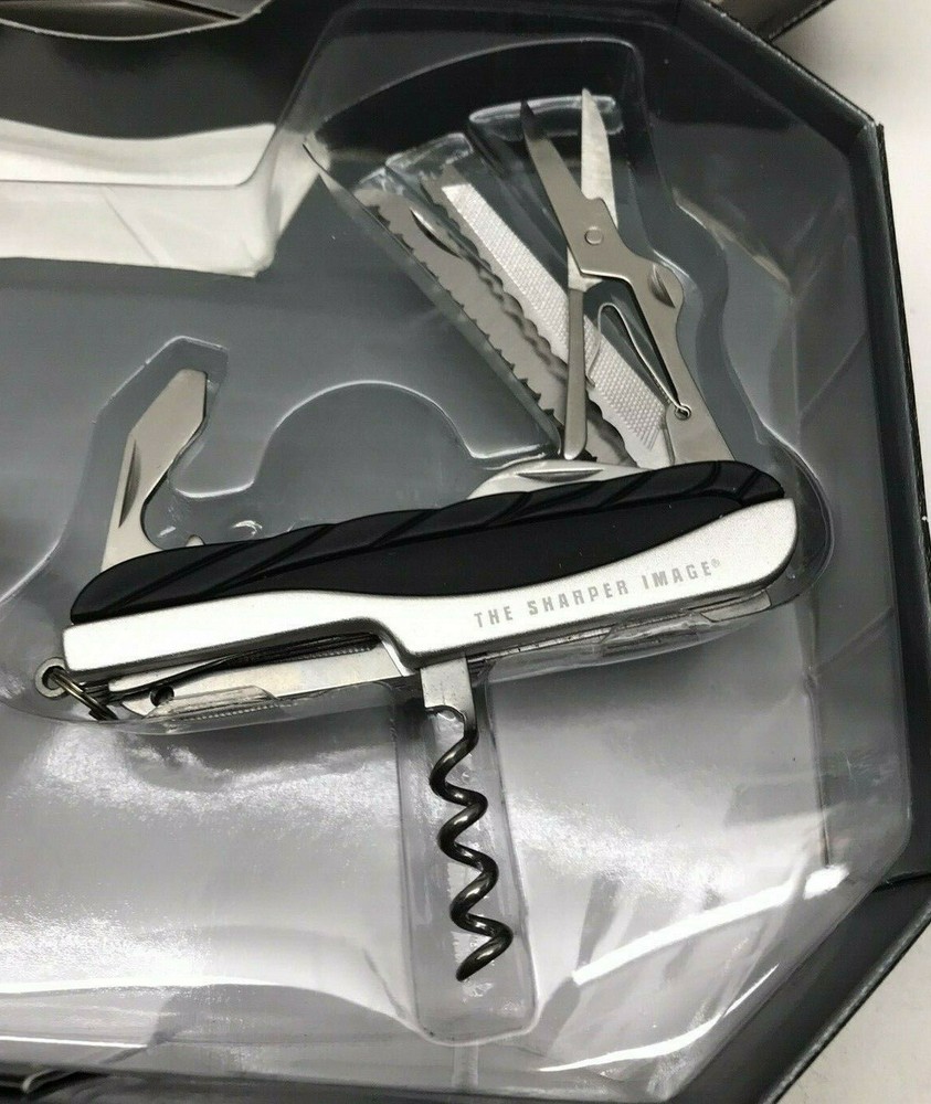 The Sharper Image SH6027SL 3 Pc. Multi Tool Kit Flashlight Carabiner Silver