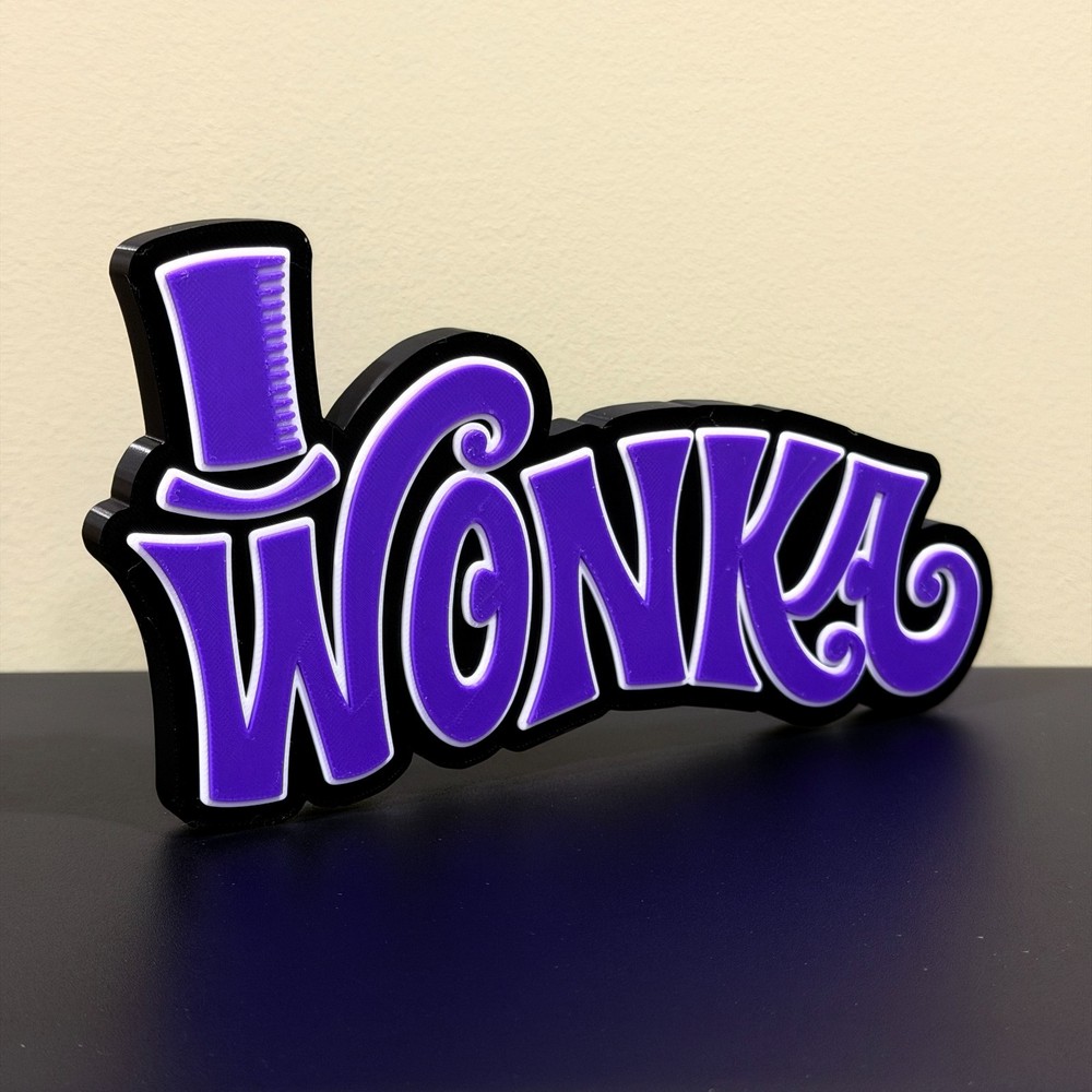 William Wonka Decor Sign 3D Printed Display