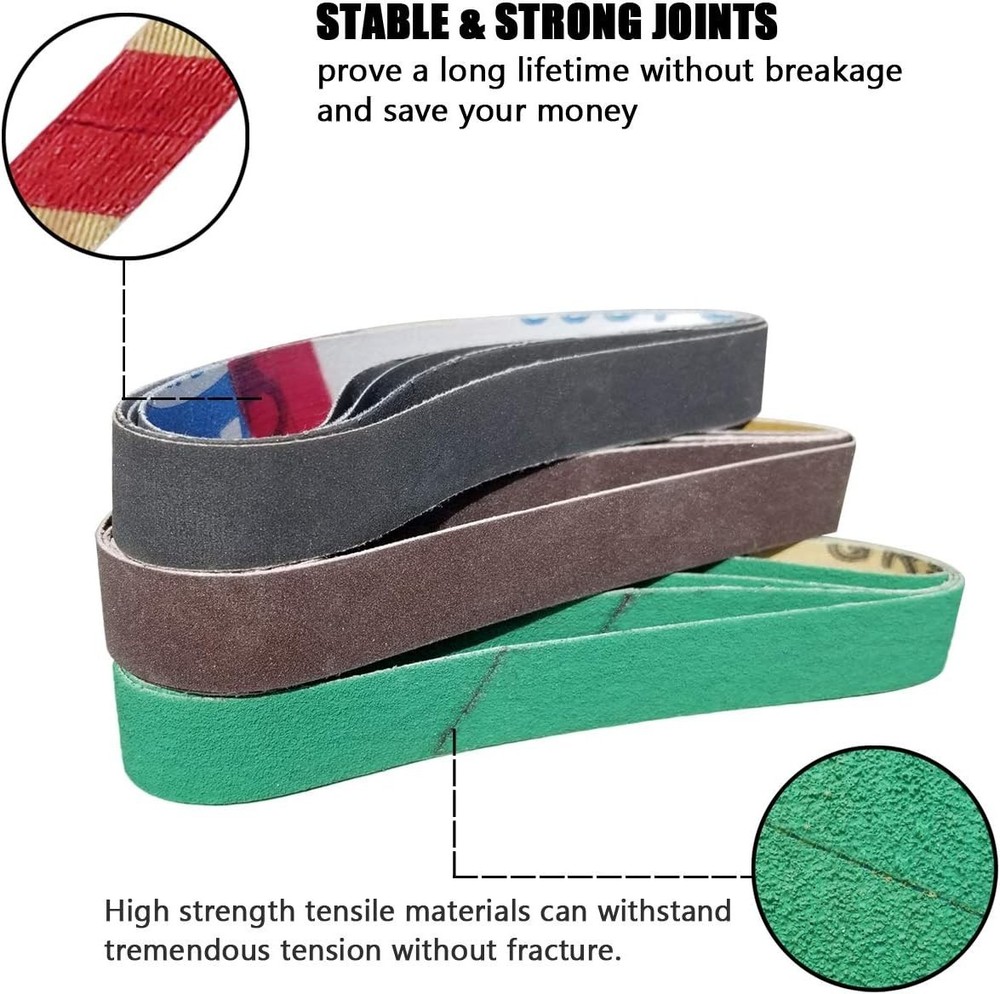 24 Pcs 1/2" X 10" Replacement Belt Kit for Work Sharp Combo Knife Sharpener (Mod