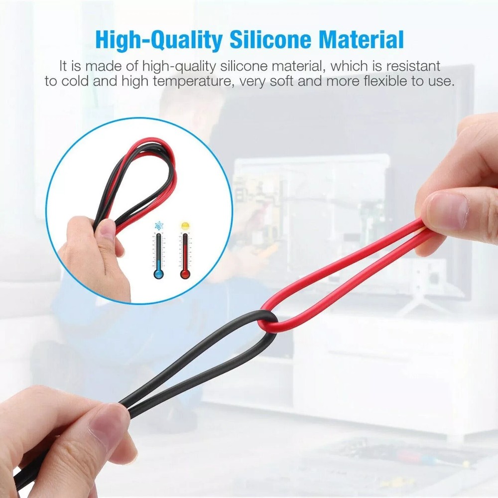 2Sets Multimeter Test Leads for Fluke Meter Electrical Alligator Clip Probes 20A