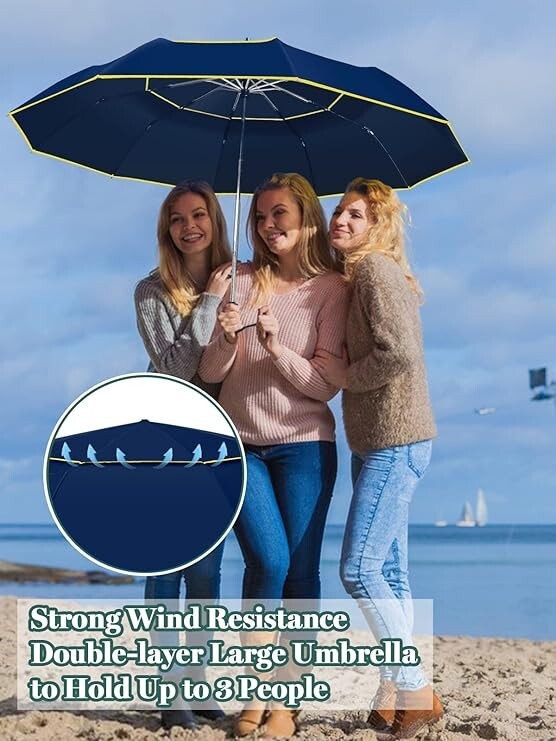 Extra Large Golf Umbrella Automatic Open Folding Windproof Compact Large Doub...